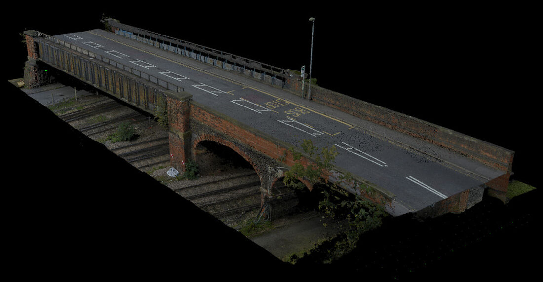 Bridges and walkways were also captured and modelled to produce a highly-detailed point cloud of all surrounding structures