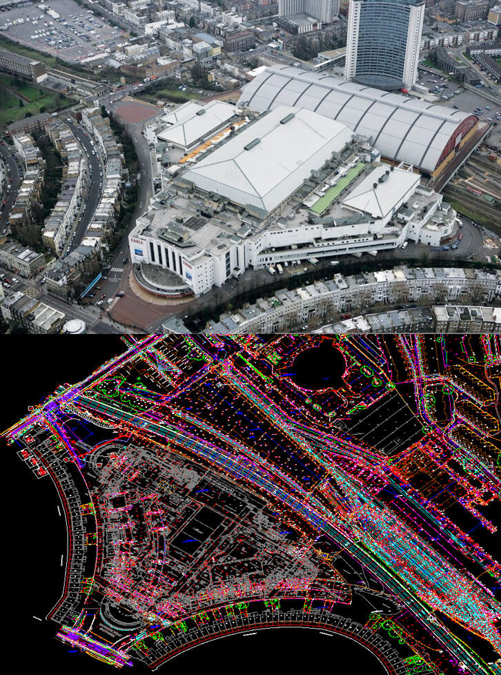 Master Drawing vs Aerial Overlay at Earls Court