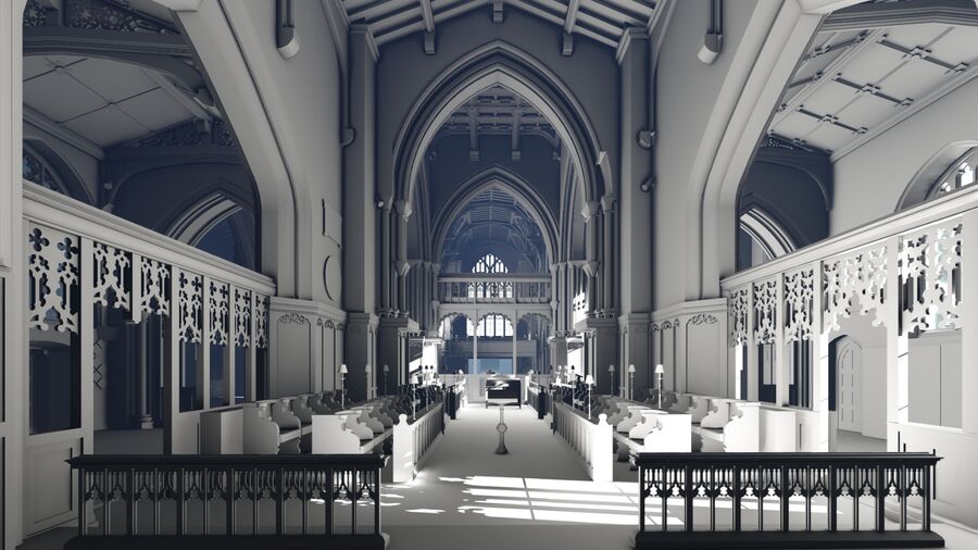 BIM Model of Leicester Cathedral Interior