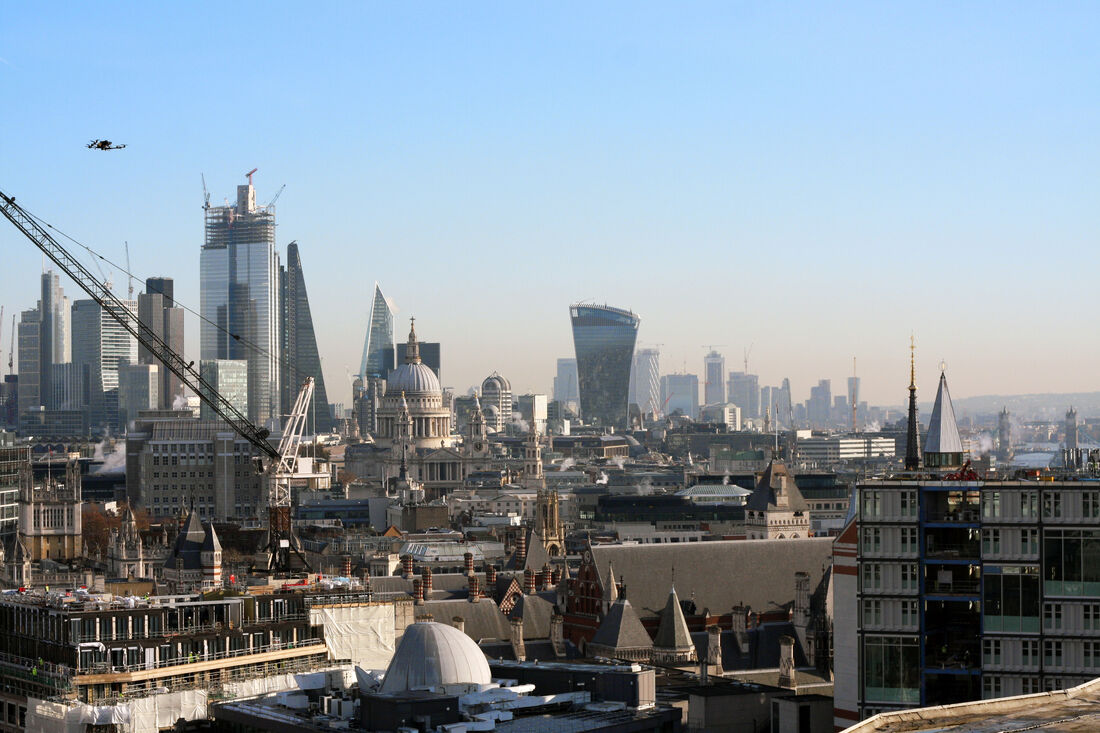Intel Falcon flying high above London, December 2018