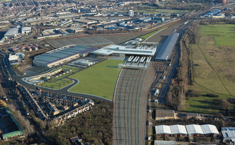 The new Crossrail Train Depot built by Taylor Woodrow at Old Oak Common