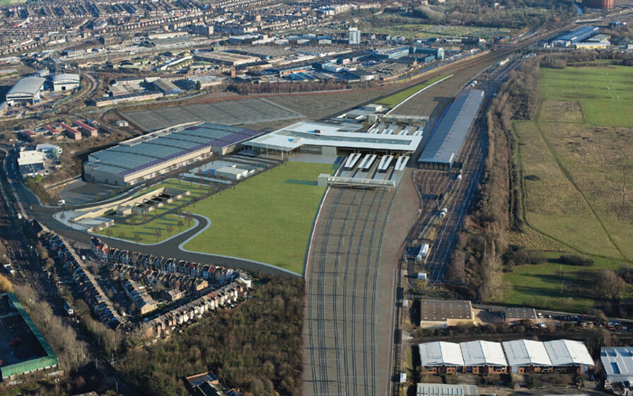 The new Crossrail Train Depot built by Taylor Woodrow at Old Oak Common
